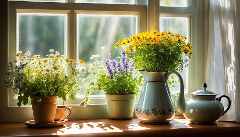 fresh flowers and greenery