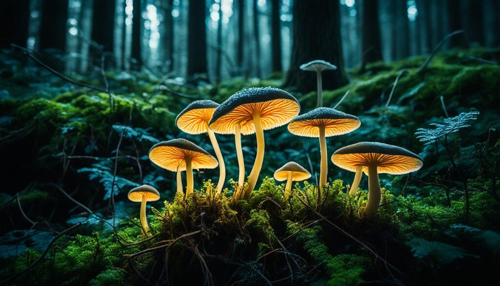 glowing parts of fungi