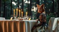 elegant animal inspired dinner setup