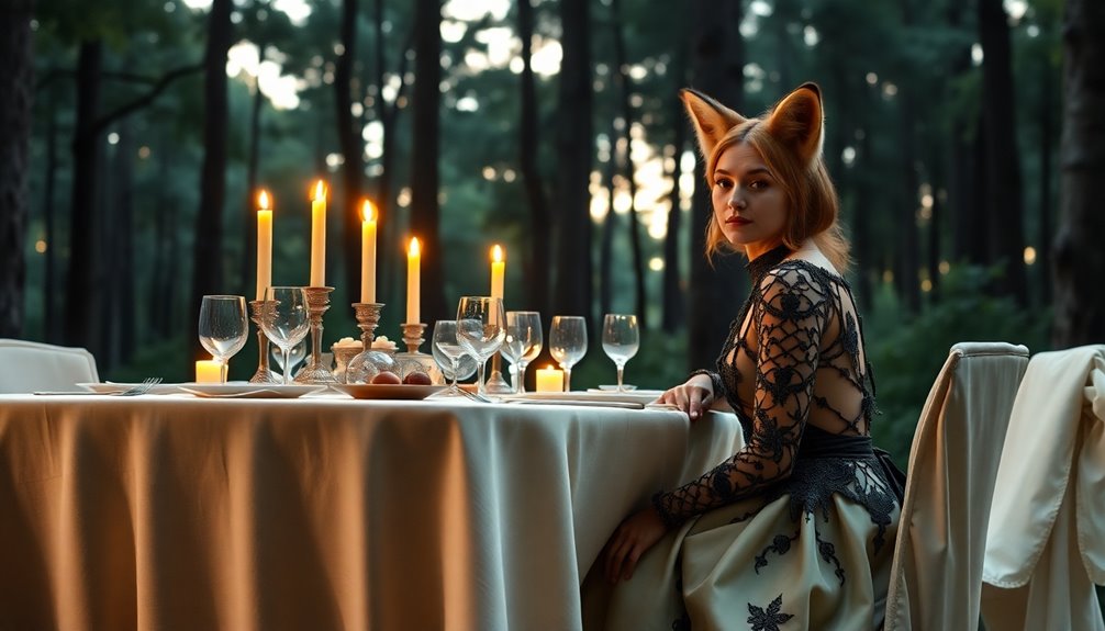elegant animal inspired dinner setup