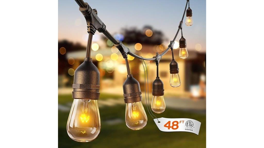 48 ft weatherproof string lights
