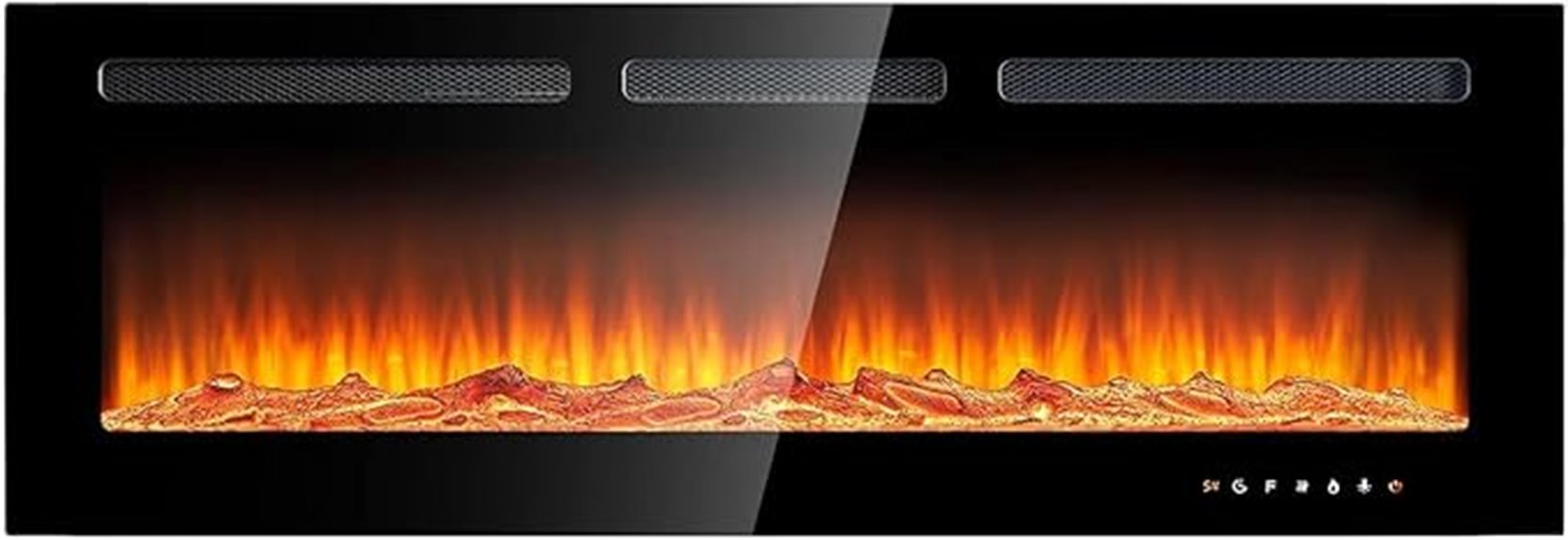 50 inch wall mounted fireplace