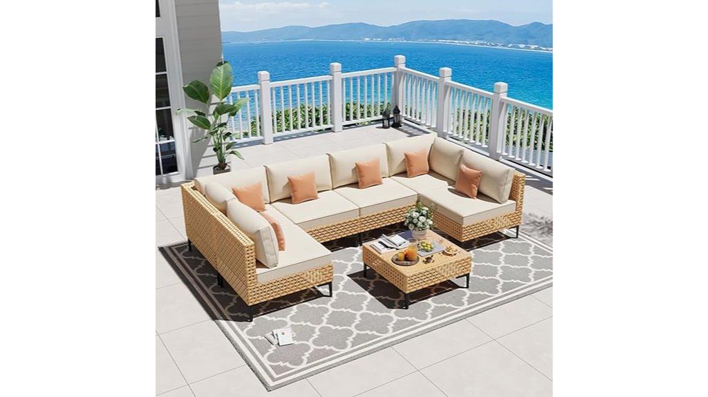 7 piece wicker patio set