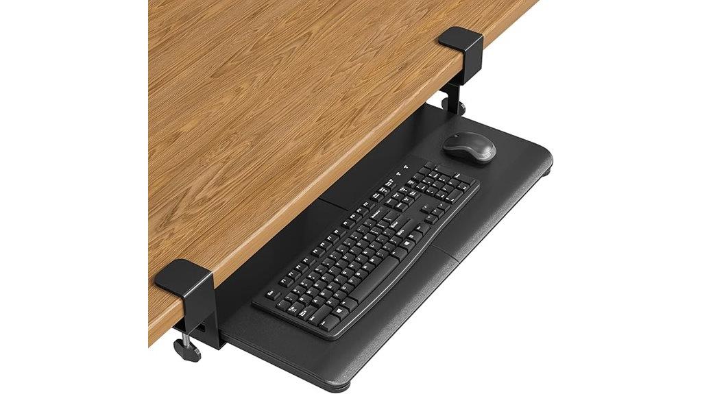 adjustable c clamp keyboard tray