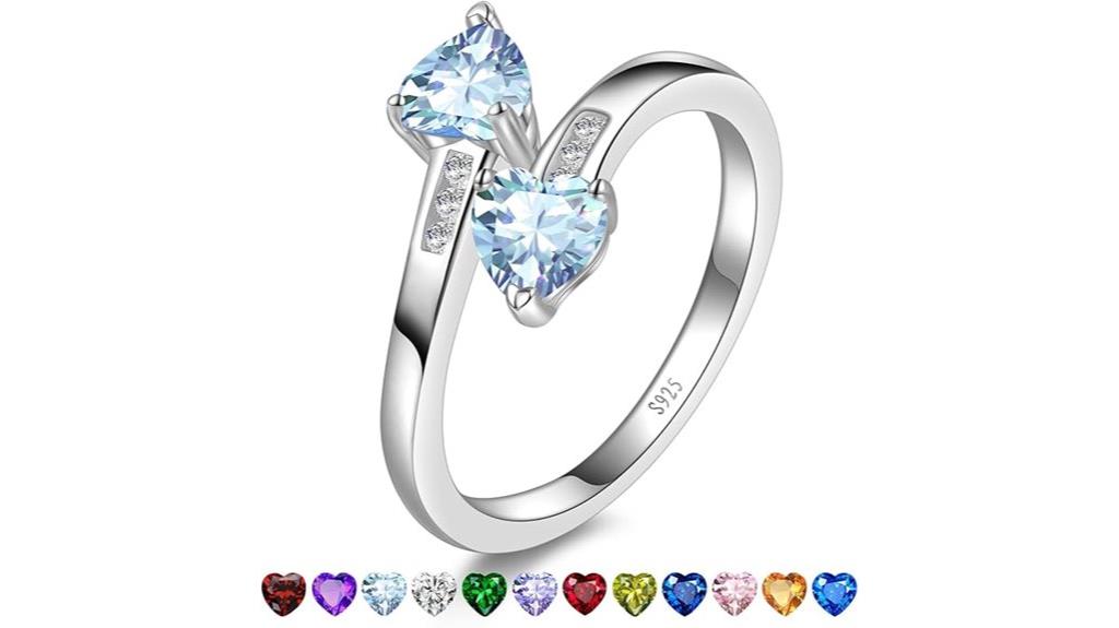 adjustable silver heart ring