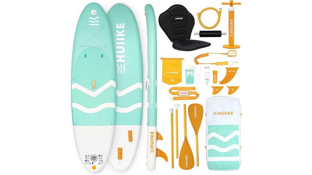 adult inflatable paddle board with accessories