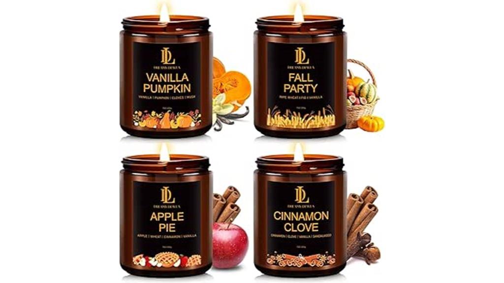 autumn scented candle set