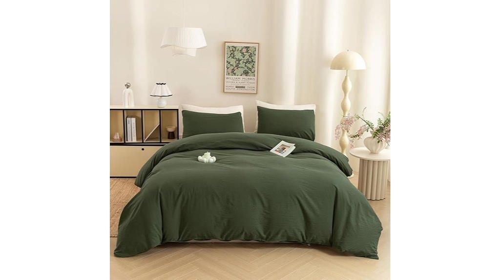avocado green duvet set