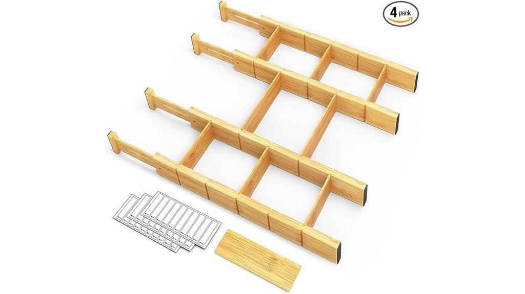 bamboo drawer divider sets