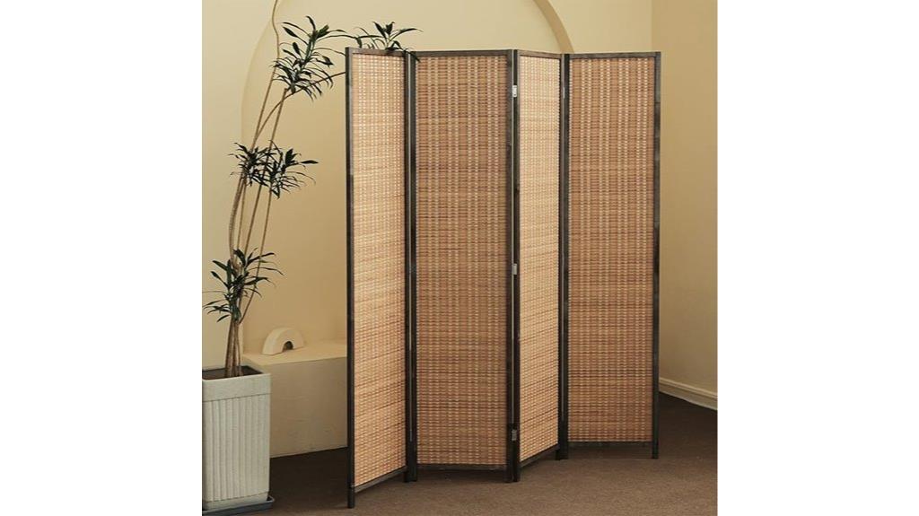 bamboo folding room divider