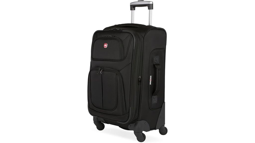black expandable carry on luggage