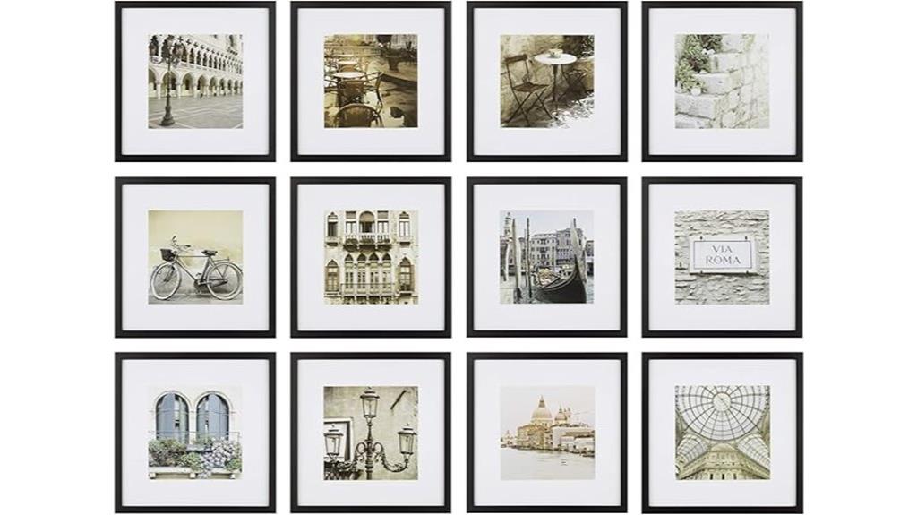 black photo frame set