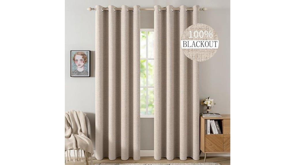 blackout linen textured curtains