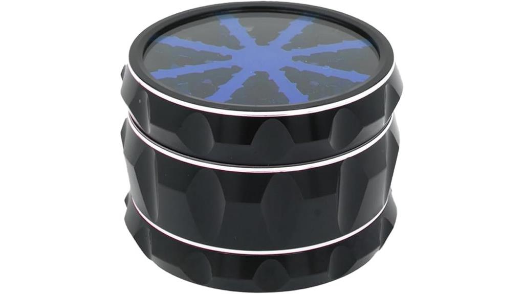 blue 2 5 inch aluminium grinder