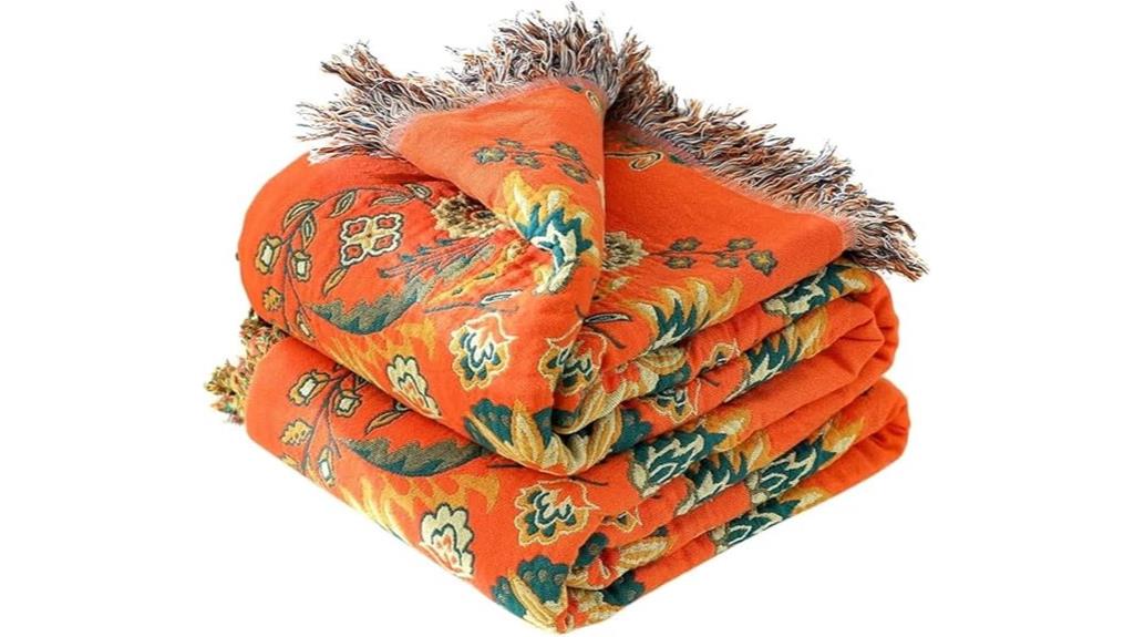 boho cotton bed blanket