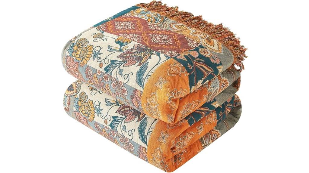 boho cotton couch blanket
