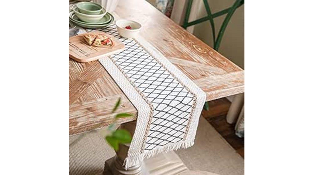 boho cotton linen runner