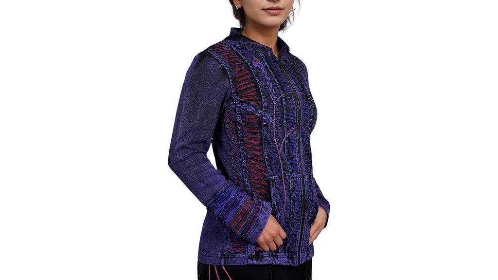 boho embroidered tie dye jacket