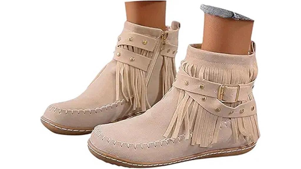 boho fringe ankle boots