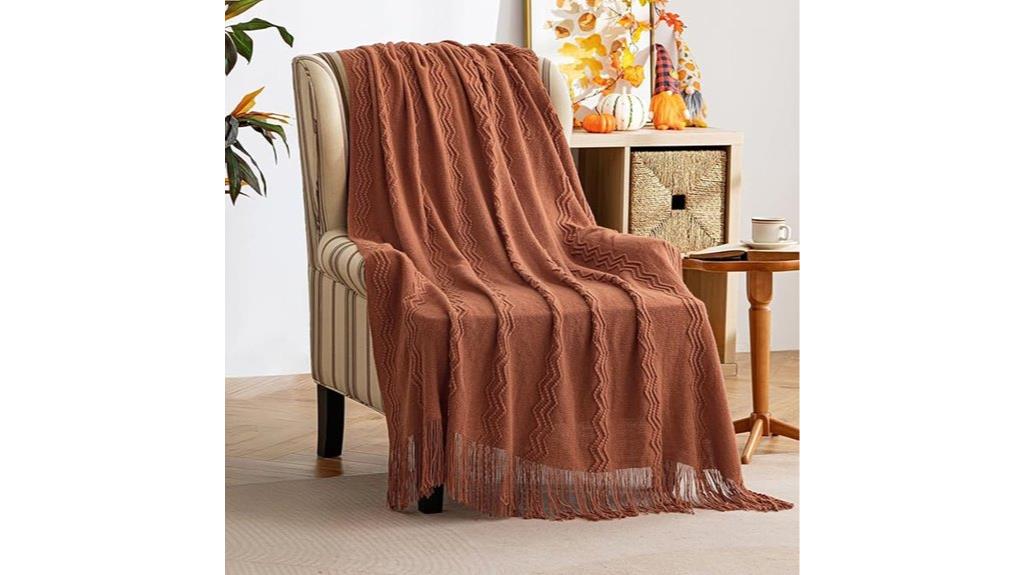boho knitted couch blanket