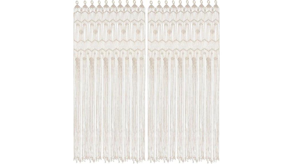 boho macrame curtain set