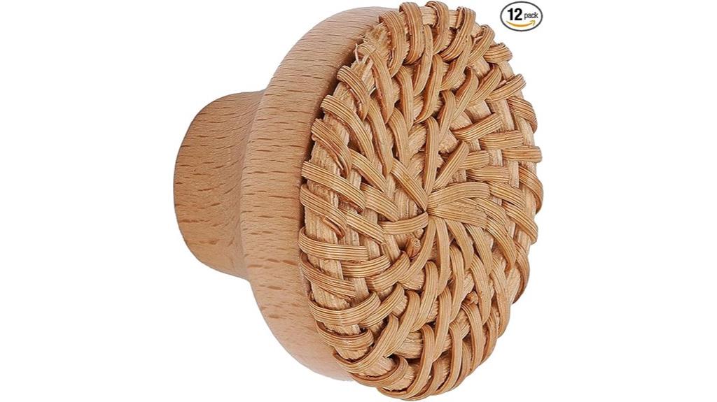boho rattan dresser knobs