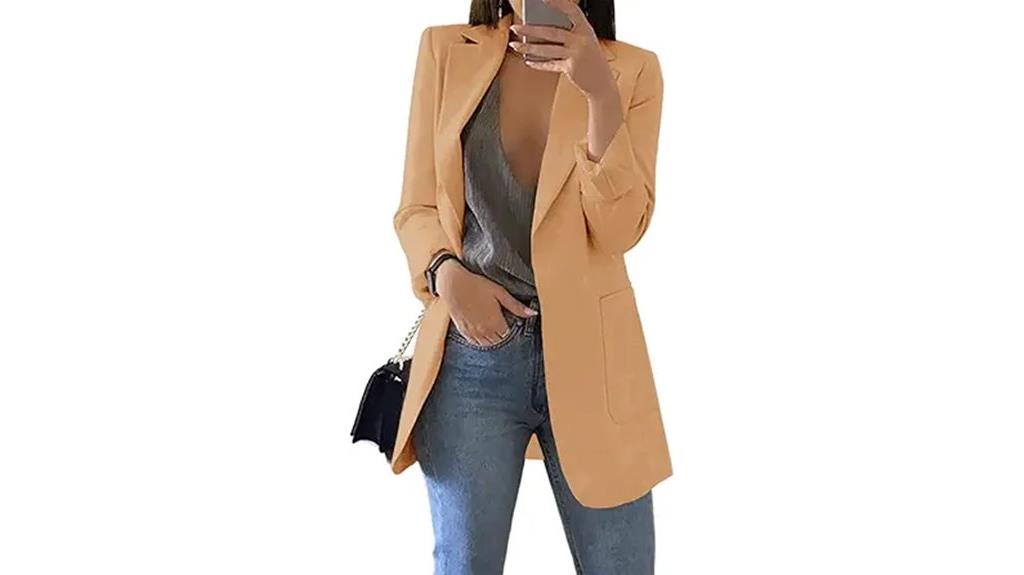 casual open front blazer