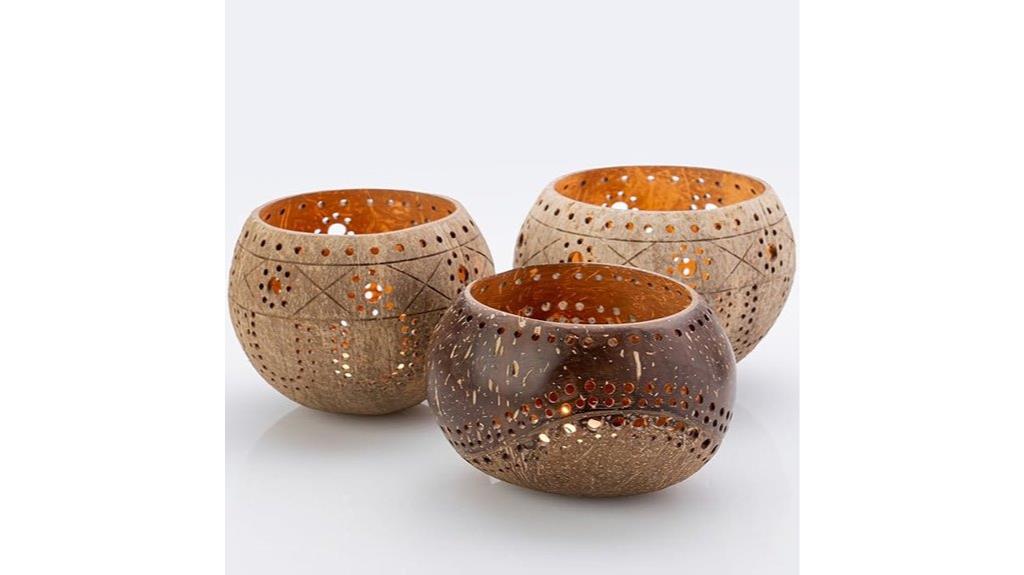 coconut shell candle holders