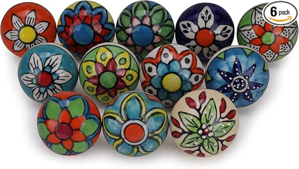 colorful ceramic handle set