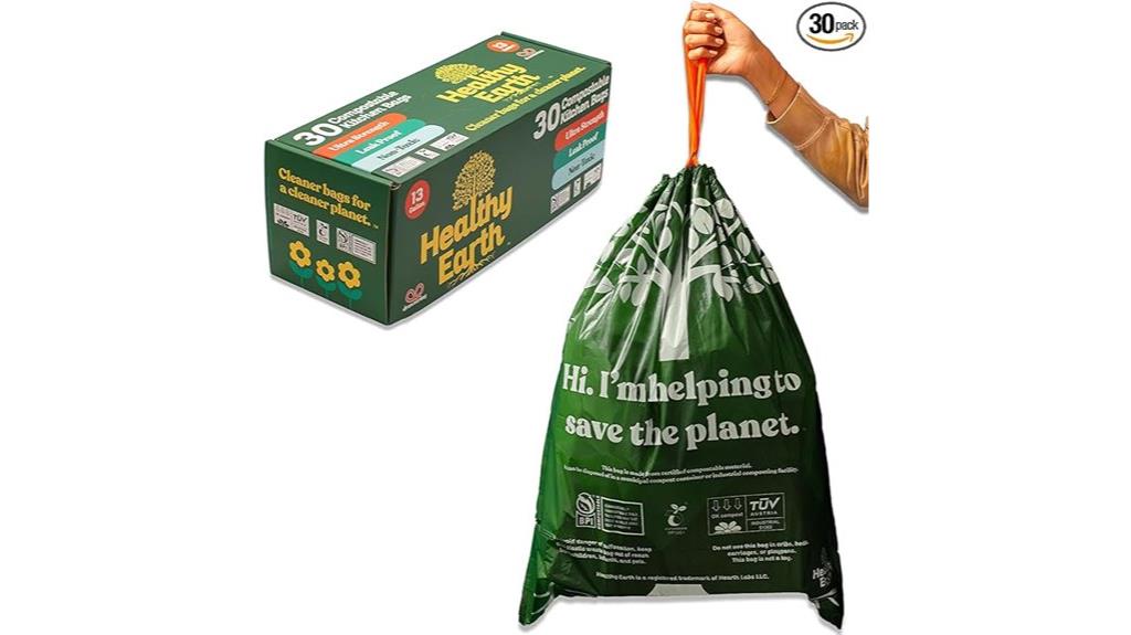 compostable trash bag size