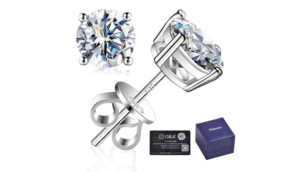 d color moissanite earrings