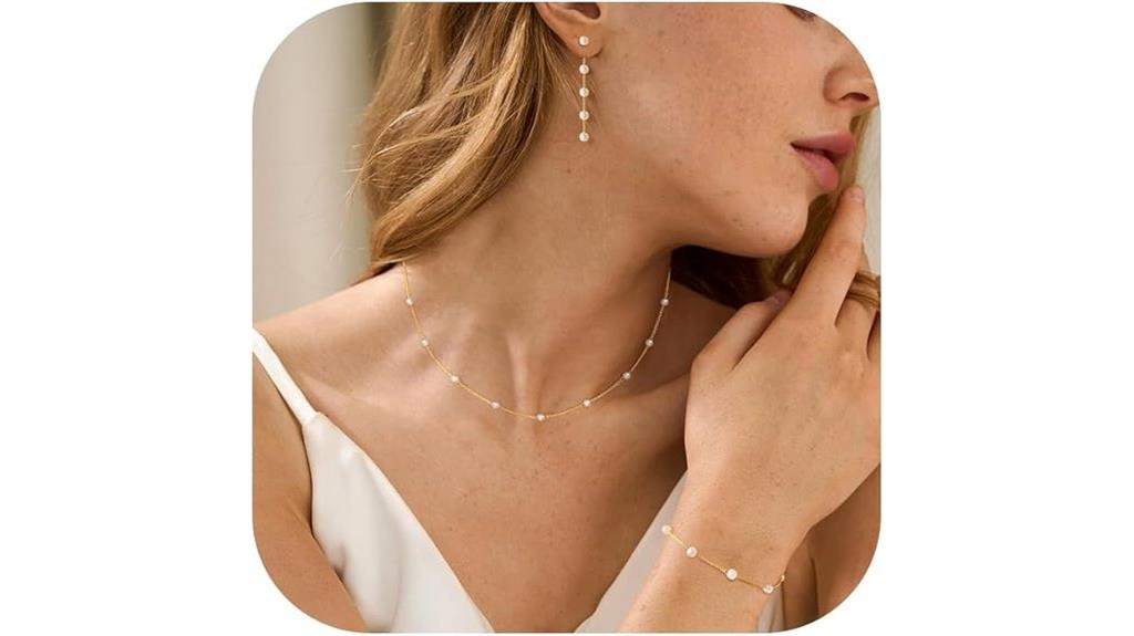 dainty pearl gold jewelry