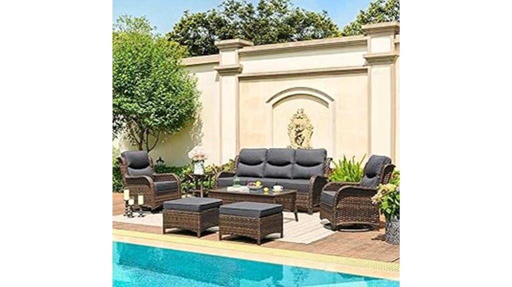 dark grey 7 piece patio