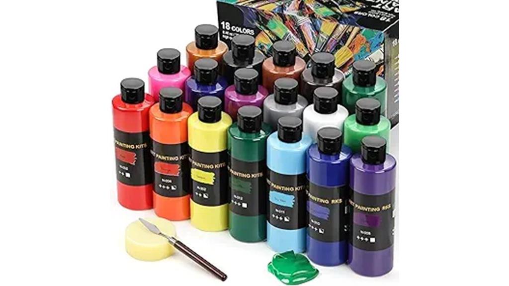 eight color acrylic paints