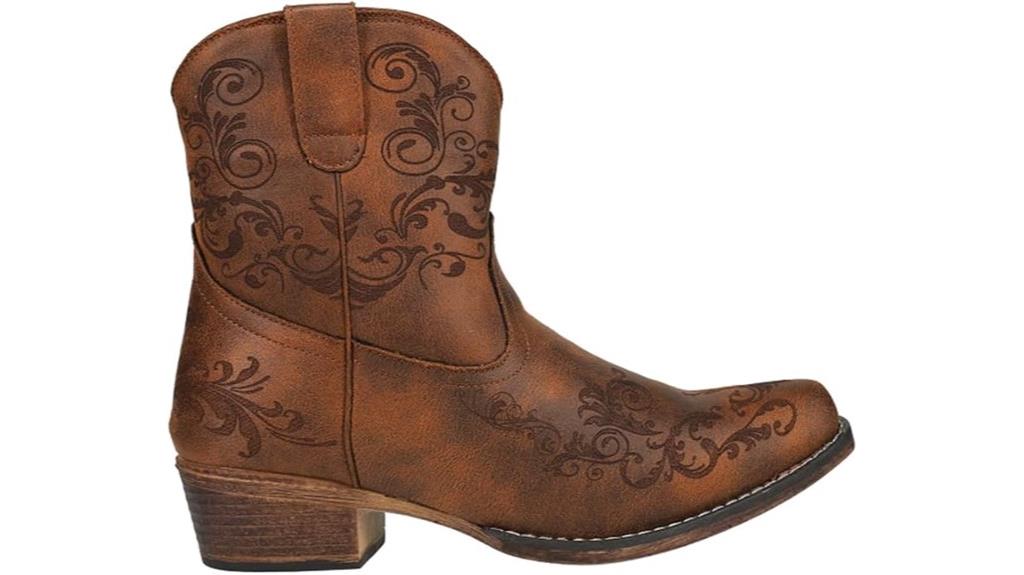 embroidered casual ankle boots