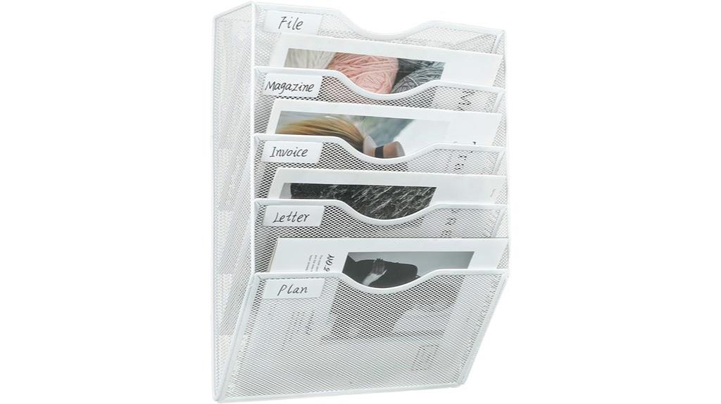 five tier white wall organizer