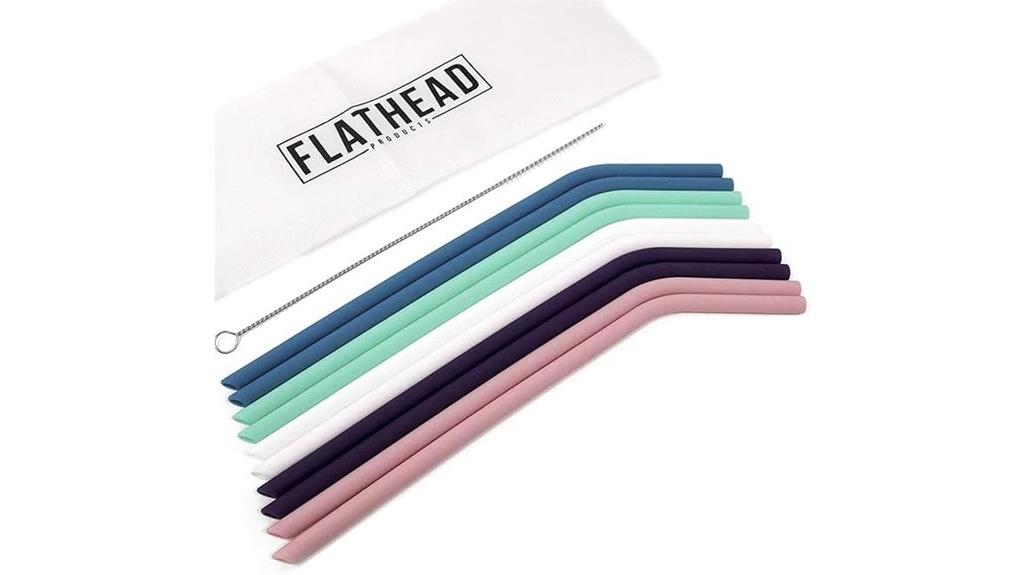 flexible silicone straw set