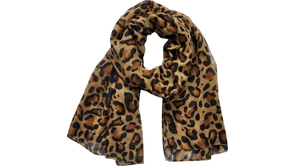floral leopard lightweight scarf