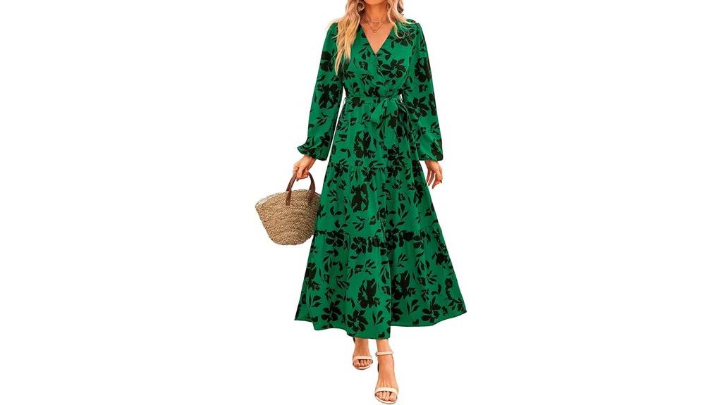 floral long sleeve maxi