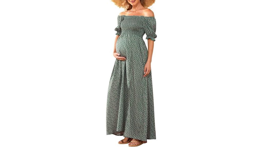floral puff sleeve maternity