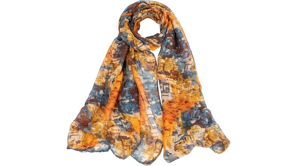 floral tie dye summer scarf