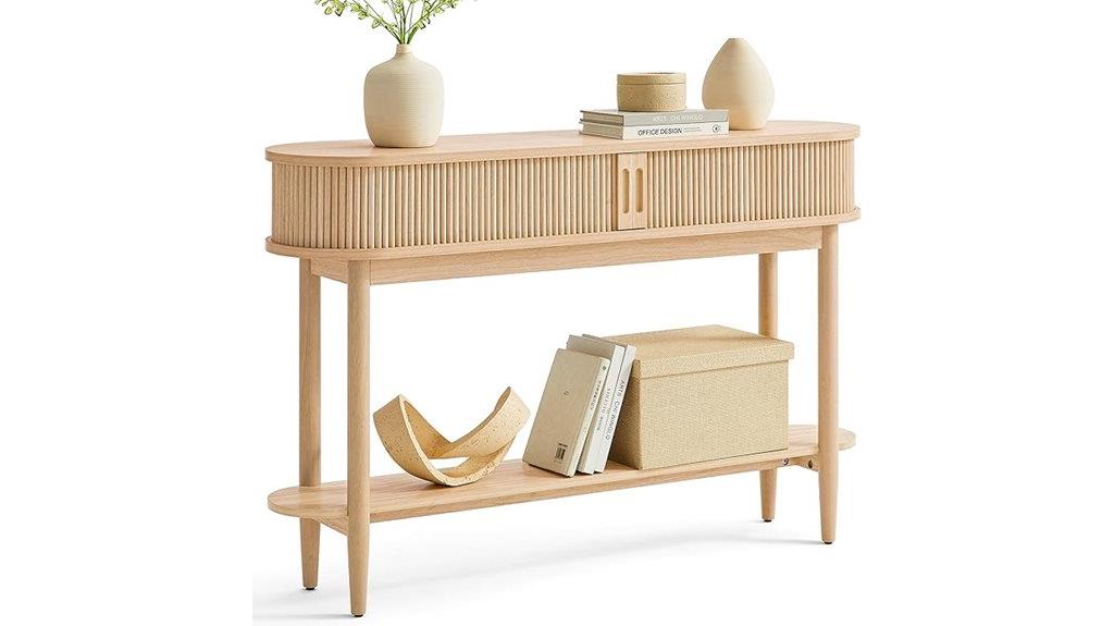 fluted console with storage
