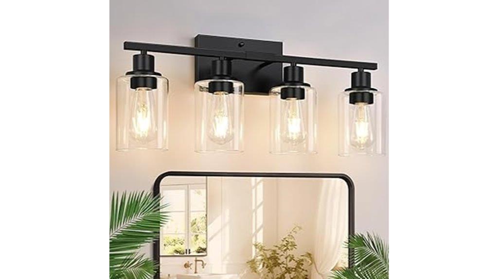 four light clear glass shades