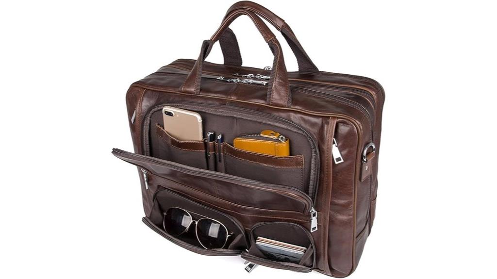 genuine leather business duffel