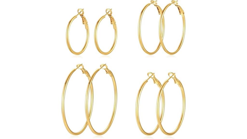 gold and silver hoop earrings