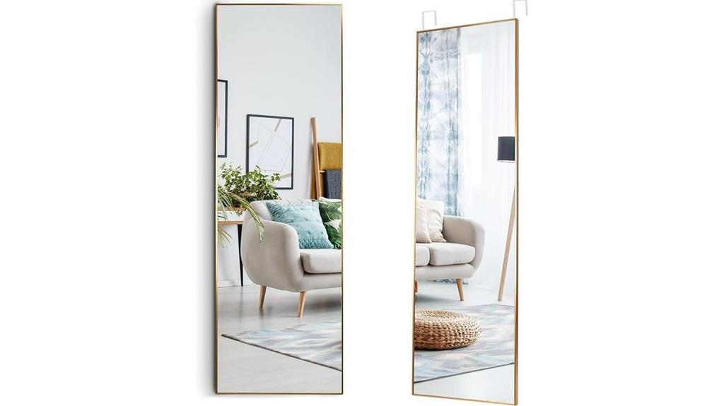 gold full length door mirror
