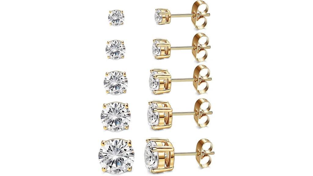 gold plated cz earrings