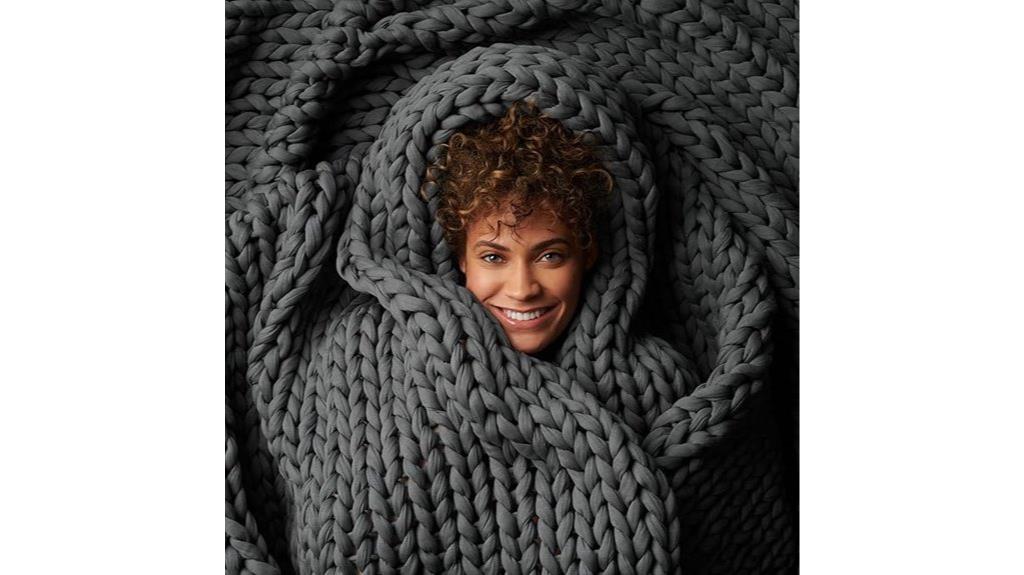 hand knit cotton weighted blanket