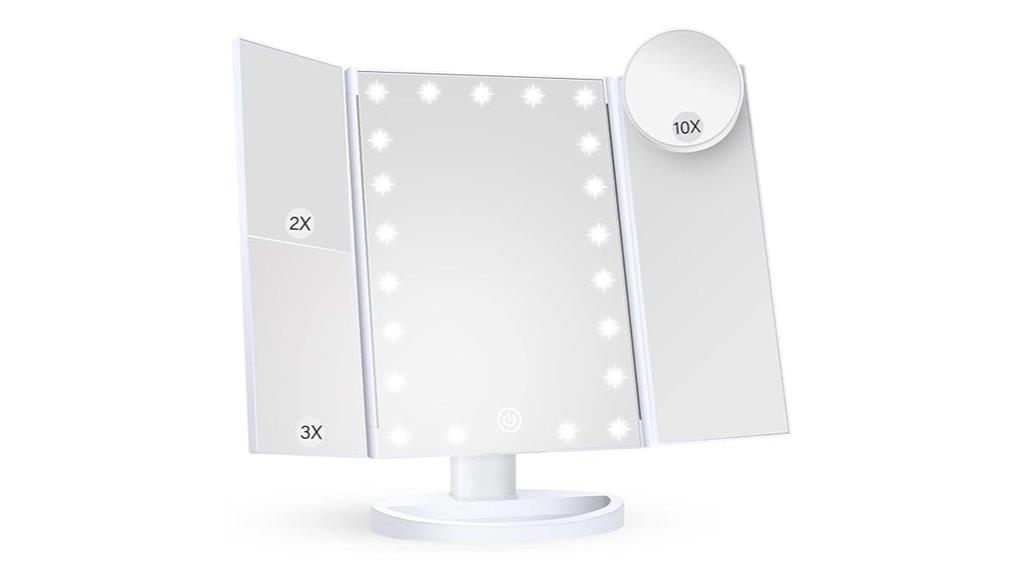 illuminated magnifying makeup mirror