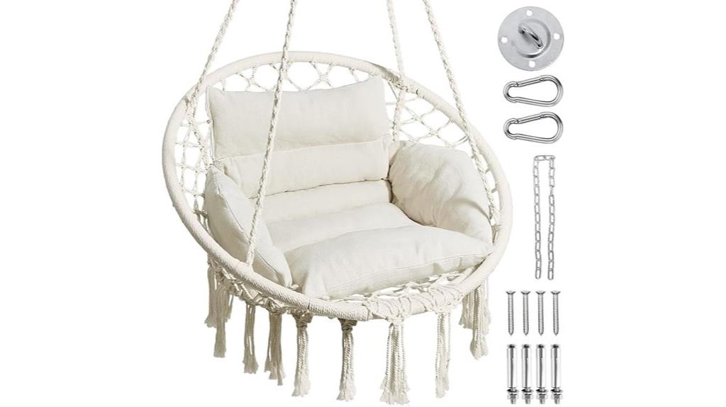 indoor outdoor macrame swing